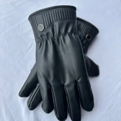 Winter Warm Touchscreen PU Leather Gloves Men Women Waterproof Windproof Thermal Fleece Lined Riding Skiing Gloves