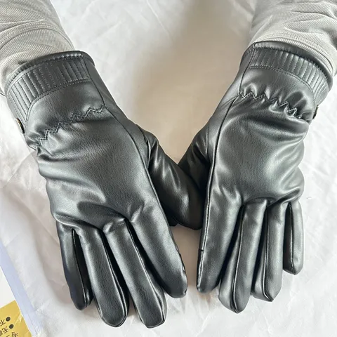 Winter Warm Touchscreen PU Leather Gloves Men Women Waterproof Windproof Thermal Fleece Lined Riding Skiing Gloves