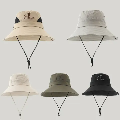 Outdoor Sun Protection Bucket Hat Breathable Quick Drying Hiking Fishing Cap Wide Brim Summer Hat For Men Women