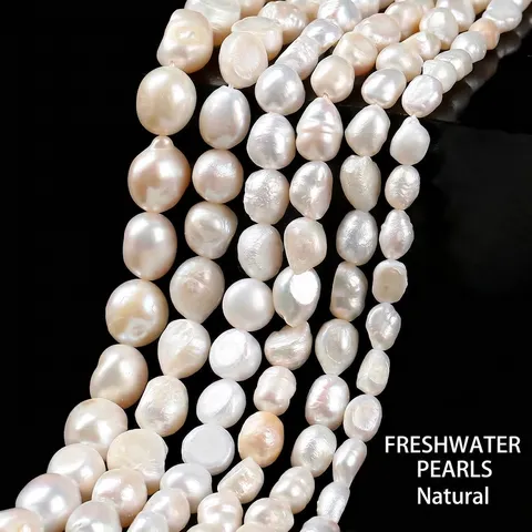Perles d'Eau Douce Naturelles Baroques Irrégulières Haute Brillance Trou Latéral Fil de Perles en Vrac pour Création de Bijoux DIY