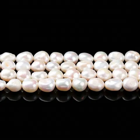 Perles d'Eau Douce Naturelles Baroques Irrégulières Haute Brillance Trou Latéral Fil de Perles en Vrac pour Création de Bijoux DIY
