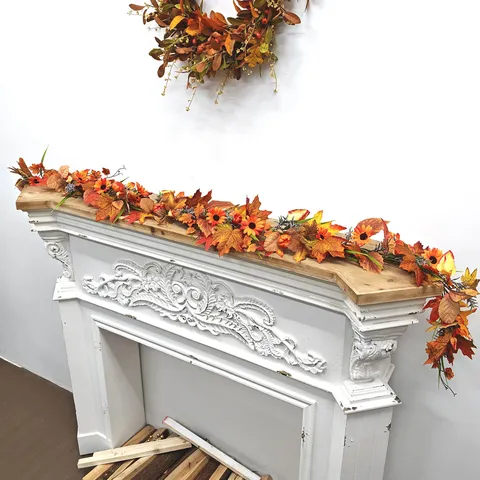 Artificial Thanksgiving Maple Leaf Garland Sunflower Pumpkin Berry Vine For Harvest Festival Home Wall Table Decoration