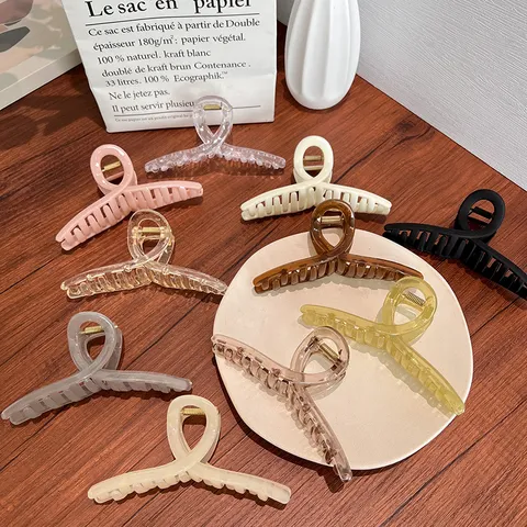 Grande Pince à Cheveux Ruban en Plastique Minimaliste Style Coréen Élégante Pince à Chignon pour Femmes Accessoires Cheveux