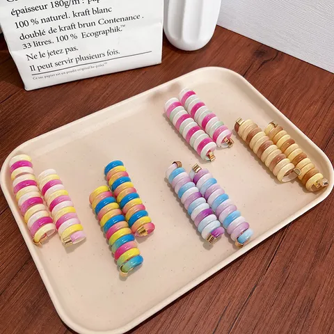 Spiral Telephone Cord Hair Ties For Women Elastic Bubble Braid Ponytail Holder Handmade Resin Hair Accessories Gift