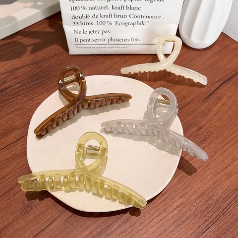 Grande Pince à Cheveux Ruban en Plastique Minimaliste Style Coréen Élégante Pince à Chignon pour Femmes Accessoires Cheveux