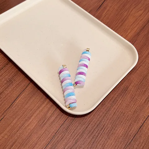 Spiral Telephone Cord Hair Ties For Women Elastic Bubble Braid Ponytail Holder Handmade Resin Hair Accessories Gift