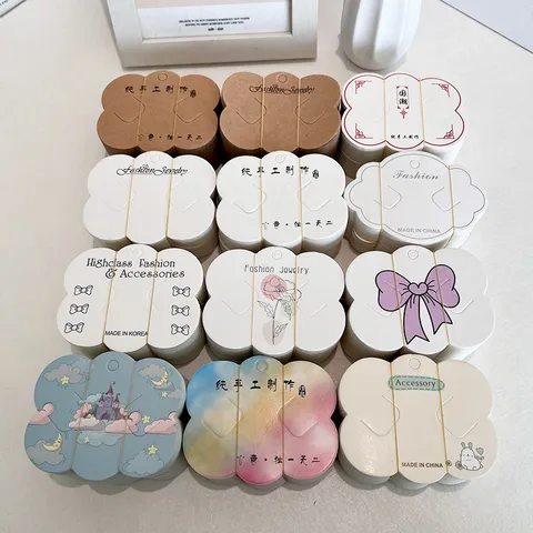 Cartes de Présentation de Bijoux Carton Kraft Forme de Nuage DIY Cartes d'Emballage d'Accessoires de Coiffure pour Présentation à la Main