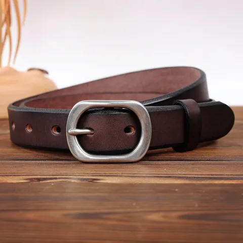 Cintura in Vera Pelle Bovina da Donna Vintage Casual Minimalista Fibbia in Metallo