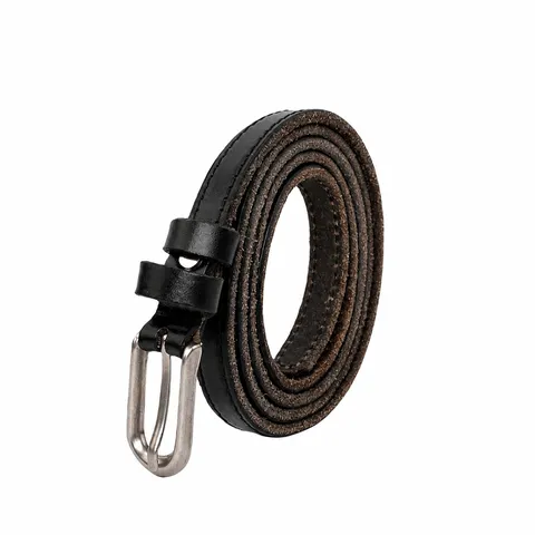 Women's Genuine Leather Skinny Belt Casual Vintage Minimalist Top Layer Cowhide Belt Metal Pin Buckle For Jeans Pants Fashion Waist Belt