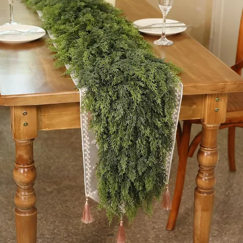 Realistic Soft PE Norfolk Pine Garland Artificial Christmas Greenery Garland For Fireplace Mantle Stairs Table Festive Decor