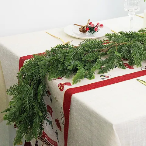 Norfolk Kiefer Weihnachtsguirlande Real Touch Künstliches Grün Für Kamin Treppe Haustür Festliche Feiertags Heimdekoration