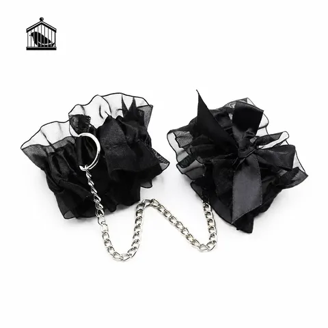 Gotiko Dantela Heiropedes Allysides Skelismatos Ankle Bracelet Bondage Body Jewelry Dantela Kordela Metalliki Alysidha Zevgari Interactive Podi Daktylios