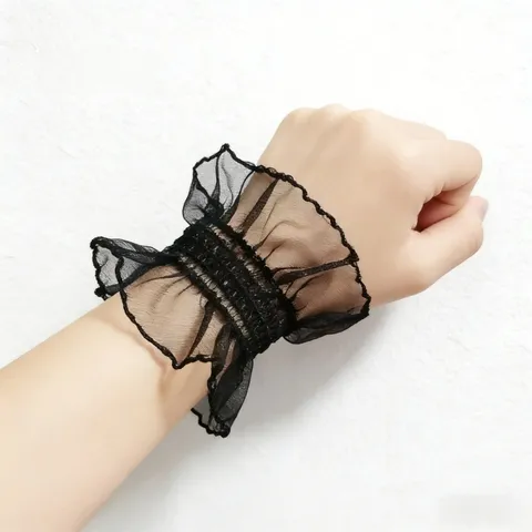 Polsini in Pizzo Sweet Lolita JK Uniforme Maniche Finte Volant Polsini Accessori per la Decorazione del Polso per Donne