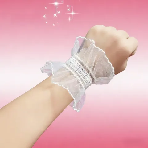 Polsini in Pizzo Sweet Lolita JK Uniforme Maniche Finte Volant Polsini Accessori per la Decorazione del Polso per Donne