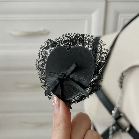 Gothic Lace Heart Shape Nipple Covers Sexy Women Intimates Accessories Cute Bowknot Invisible Pasties Underwear