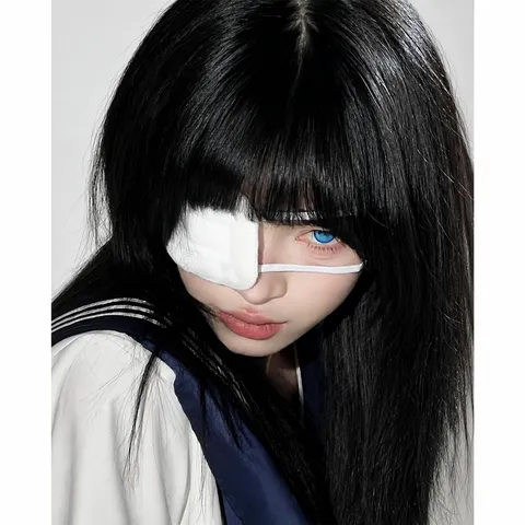 Anime Cosplay Single Eyepatch White Fabric Cute Sweet Cool Style Eye Mask Halloween Costume Party Photo Props For Women