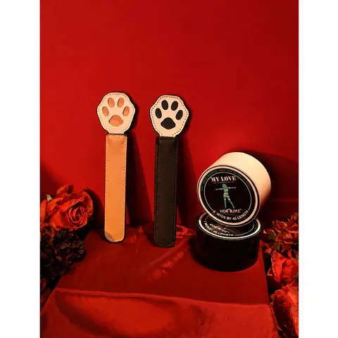 Cute Cat Claw Leather Paddle And Static Tape Set Couple Interactive Novelty Toy Fun Party Prop Accessory