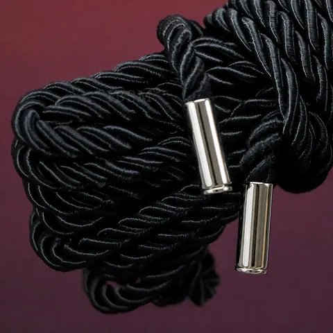 Japanese Shibari Silk And Hemp Bondage Rope Set With Metal Tips For Art Crafting