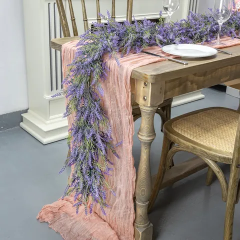 Artificial Lavender Garland Purple Flower Vine For Mothers Day Front Door Stairs Table Wedding Home Garden Decoration