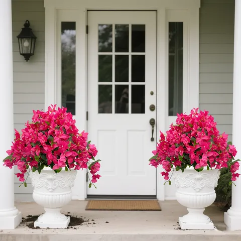Künstlicher Bougainvillea Erdspieß Baum UV-geschützt Magenta Stoffblume Für Garten Innenhof Landschaftsdekoration Im Freien