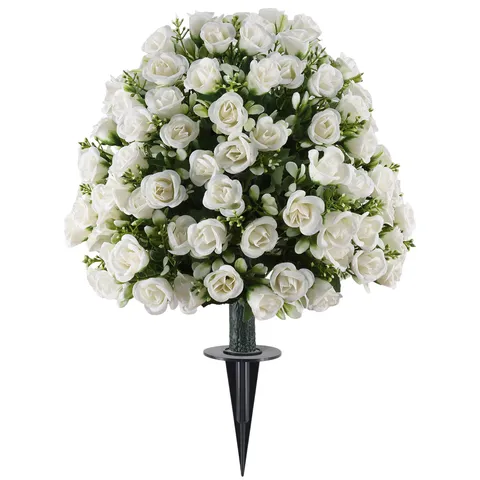 Artificial Rose Topiary Ball Stake Silk Flower For Outdoor Garden Yard Home Decor Wedding Party Fake Potted Plant Decoration