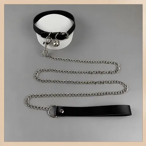 Punk Harajuku PU Leather Bell Choker Necklace With Metal Chain Sexy Women Neck Jewelry