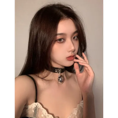 Halloween Heart Bell Choker Necklace PU Leather Alloy Gothic Collar Sexy Clavicle Chain Jewelry Gift For Women