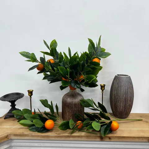 Ramo Di Foglie Di Limone Arancio Artificiale Finta Pianta Di Verdura Per Arredamento Tavolo Soggiorno Casa Rami Di Frutta In Plastica