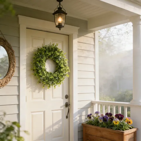 Ghirlanda di Eucalipto Artificiale Ghirlanda di Foglie Verdi per Decorazione Porta d'Ingresso Parete Ghirlanda Finta Arredo Casa