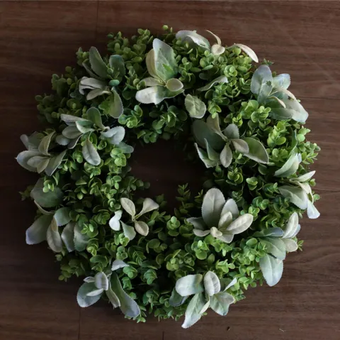 Artificial Green Money Leaf Wreath For Front Door Decor Spring Eucalyptus Leaves Round Garland Home Wall Hanging DIY Ornament