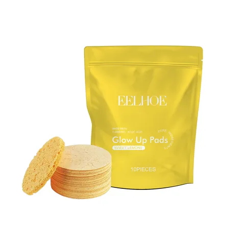 Turmeric Cleansing Pads Deep Clean Exfoliating Facial Sponge Wood Pulp Cotton Makeup Removal Pads Skincare Tool