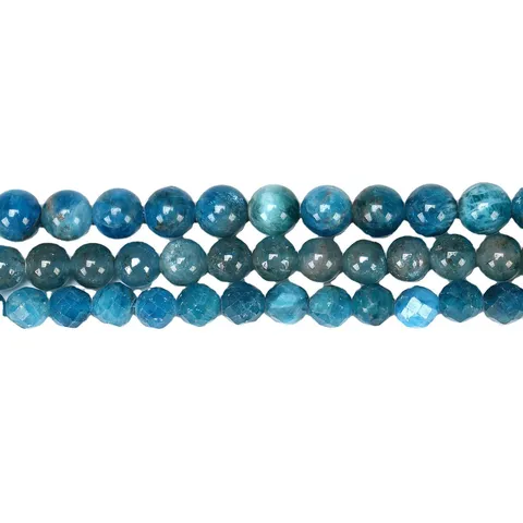 Hilos de Cuentas de Piedra de Apatito Azul Natural Redondas Sueltas para la Creación de Joyas DIY Pulseras Collares Piedras Minerales de Alta Calidad
