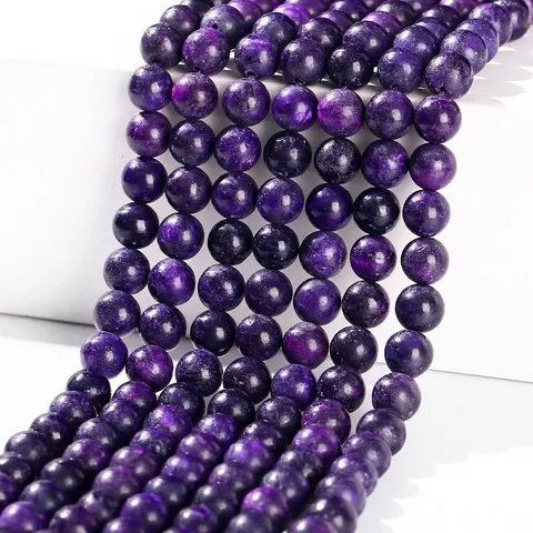 Natuurlijke Charoiet Losse Ronde Kralen Paarse Edelsteen Voor DIY Sieraden Maken Armband Ketting Accessoires Voor Unisex