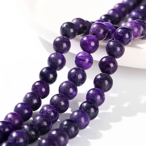 Natuurlijke Charoiet Losse Ronde Kralen Paarse Edelsteen Voor DIY Sieraden Maken Armband Ketting Accessoires Voor Unisex