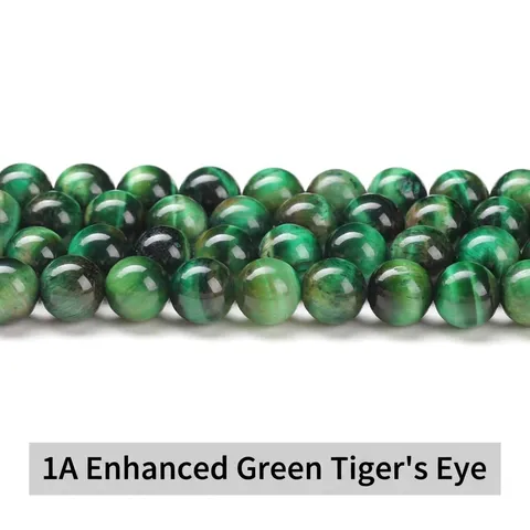 Natural Green Tiger Eye Stone Round Loose Beads Polished Gemstone Strand For DIY Jewelry Making Bracelet Necklace Handcraft Accessories