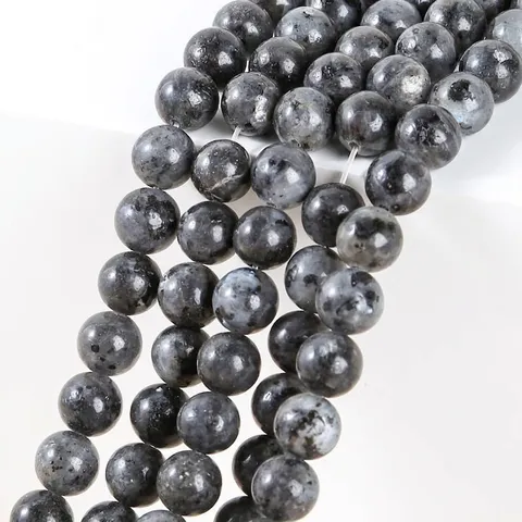 Natural Black Flash Stone Labradorite Round Loose Beads Faceted Matte Gemstone Beads DIY Jewelry Making Accessories