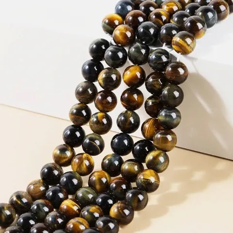 Natural Blue Tiger Eye Round Loose Beads Polished Gemstone Strand For DIY Jewelry Making Grade 7A Quality Jewelry Supplies