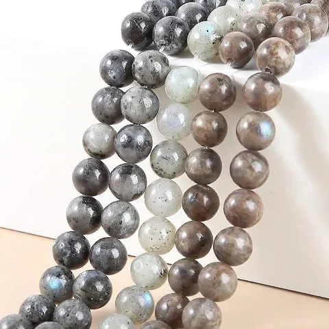 Natural Labradorite Flash Stone Round Beads Smooth Faceted Matte Loose Beads For DIY Bracelet Necklace Jewelry Making Accessories