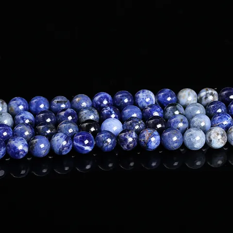 Natural Blue Sodalite Round Loose Beads For DIY Jewelry Making Matte Faceted Polished Gemstone Beads For Necklace Bracelet Crafting
