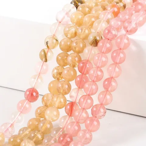 Synthetic Watermelon Crystal Round Loose Beads DIY Jewelry Accessories Faceted Watermelon Red Crystal Round Beads Strands For Bracelet Making
