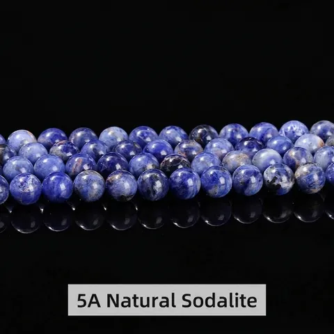 Natural Blue Sodalite Round Loose Beads For DIY Jewelry Making Matte Faceted Polished Gemstone Beads For Necklace Bracelet Crafting