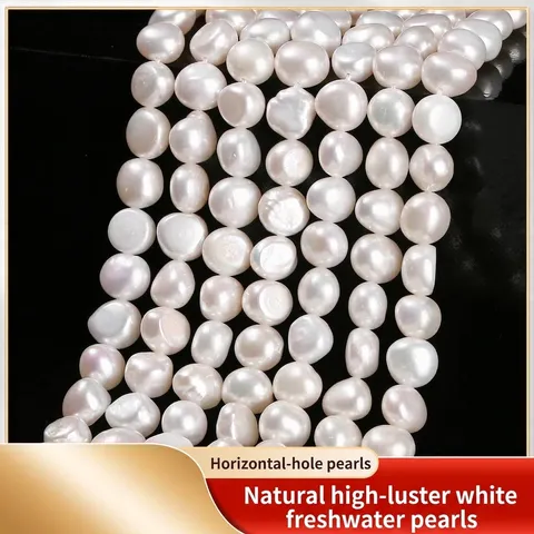 Natural White Freshwater Pearl Beads Baroque Irregular Loose Beads With Lateral Hole For DIY Jewelry Necklace Making Accessories