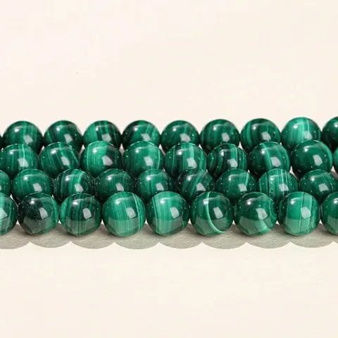 Natuurlijke Malachiet Groen Gestreepte Ronde Losse Kralen DIY Halfwaardeproducten Gepolijst Glad Edelsteen Kralen Voor Sieraden Maken Armbanden