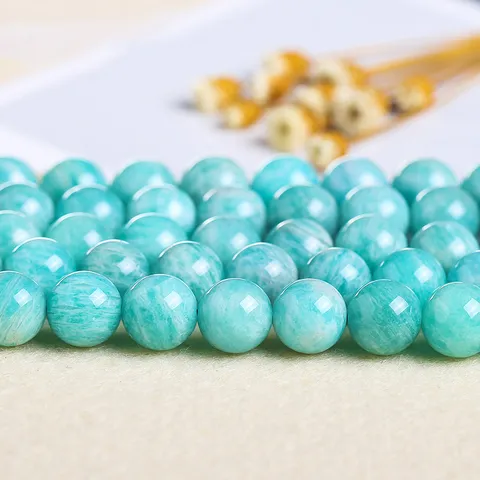 Natural Amazonite Loose Beads Round Faceted Irregular Semi-Precious Stone Beads For DIY Bracelet Necklace Jewelry Making Accessories