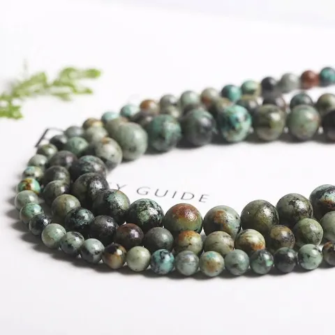 Natural African Turquoise White Turquoise Loose Beads Round Faceted Matte Stone Beads For DIY Jewelry Making Accessories