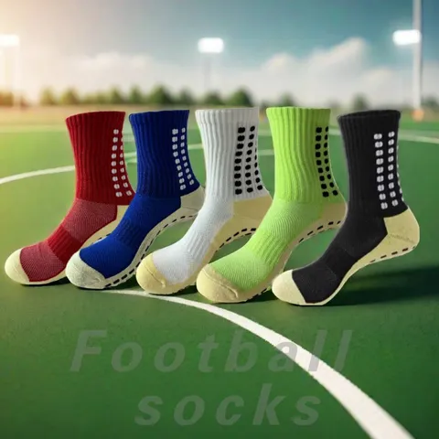 Professional Mid Calf Football Socks Athletic Anti Slip Soccer Training Socks Thickened Towel Bottom Sports Socks