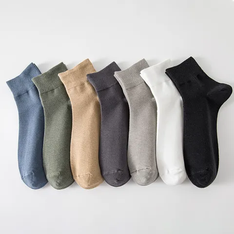 Men's Business Casual Cotton Short Socks Solid Color Breathable Comfortable Summer Socks