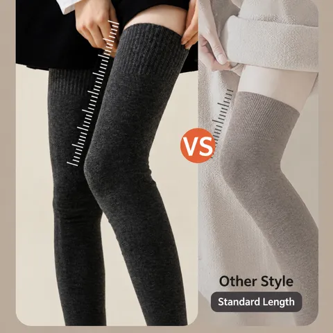 Women's Over The Knee Cotton Long Socks Winter Warm Thigh High Boots Stockings Solid Color Minimalist Casual Fashion Hosiery