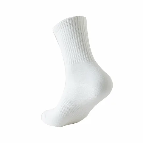 Women Solid Color Cotton Sports Yoga Socks Non-Slip Breathable Fitness Pilates Trampoline Dance Athletic Mid-Tube Socks