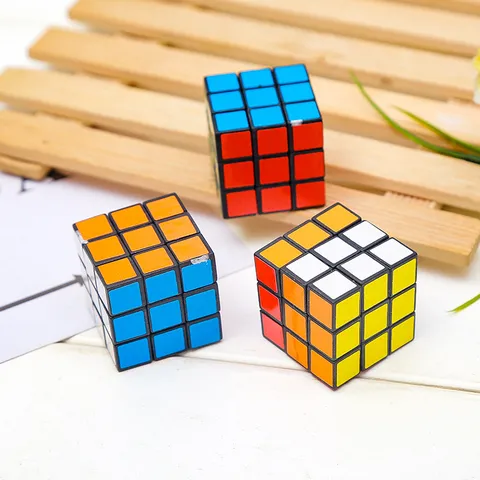 Mini 3x3x3 Magic Cube Educational Decompression Toy Plastic Rubik Cube Puzzle Game Brain Teaser Gift For Kids Adults